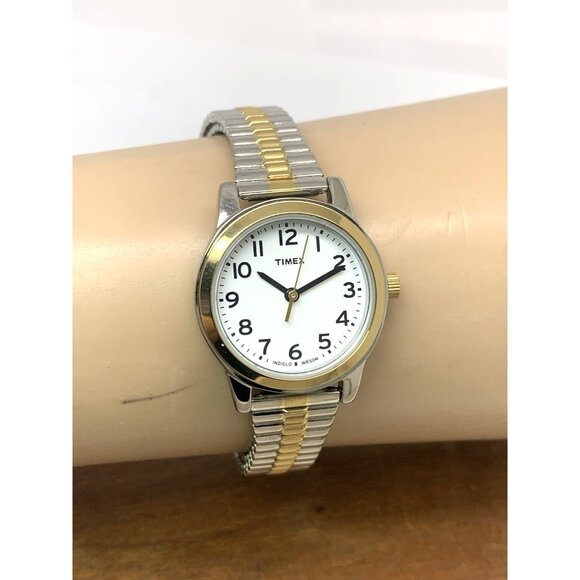 Timex Women's Watch T2N068 Quartz Indiglo White Dial Two Tone Stainless Steel - Picture 11 of 14